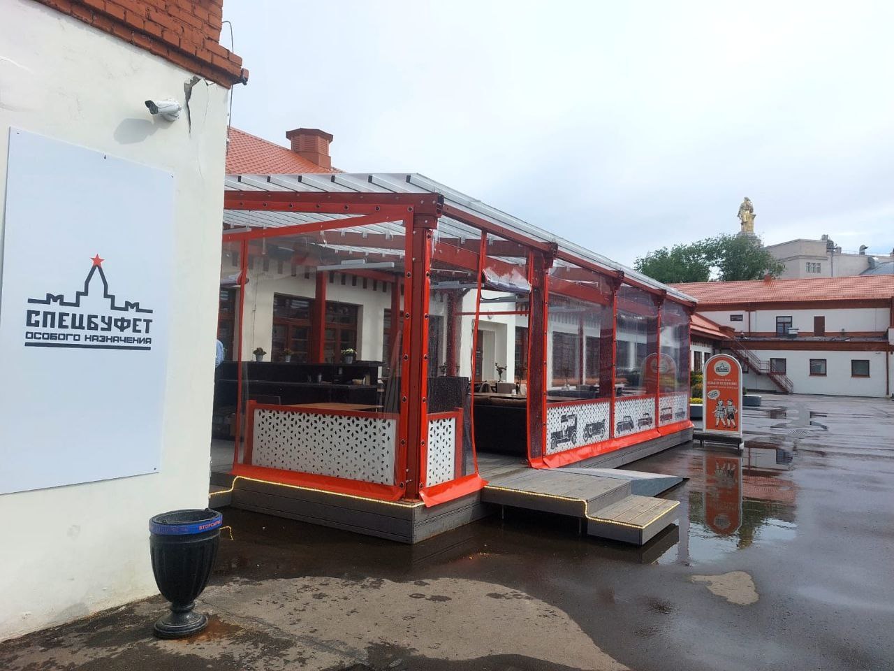 ПВХ шторы для летней террасы кафе в Плавске